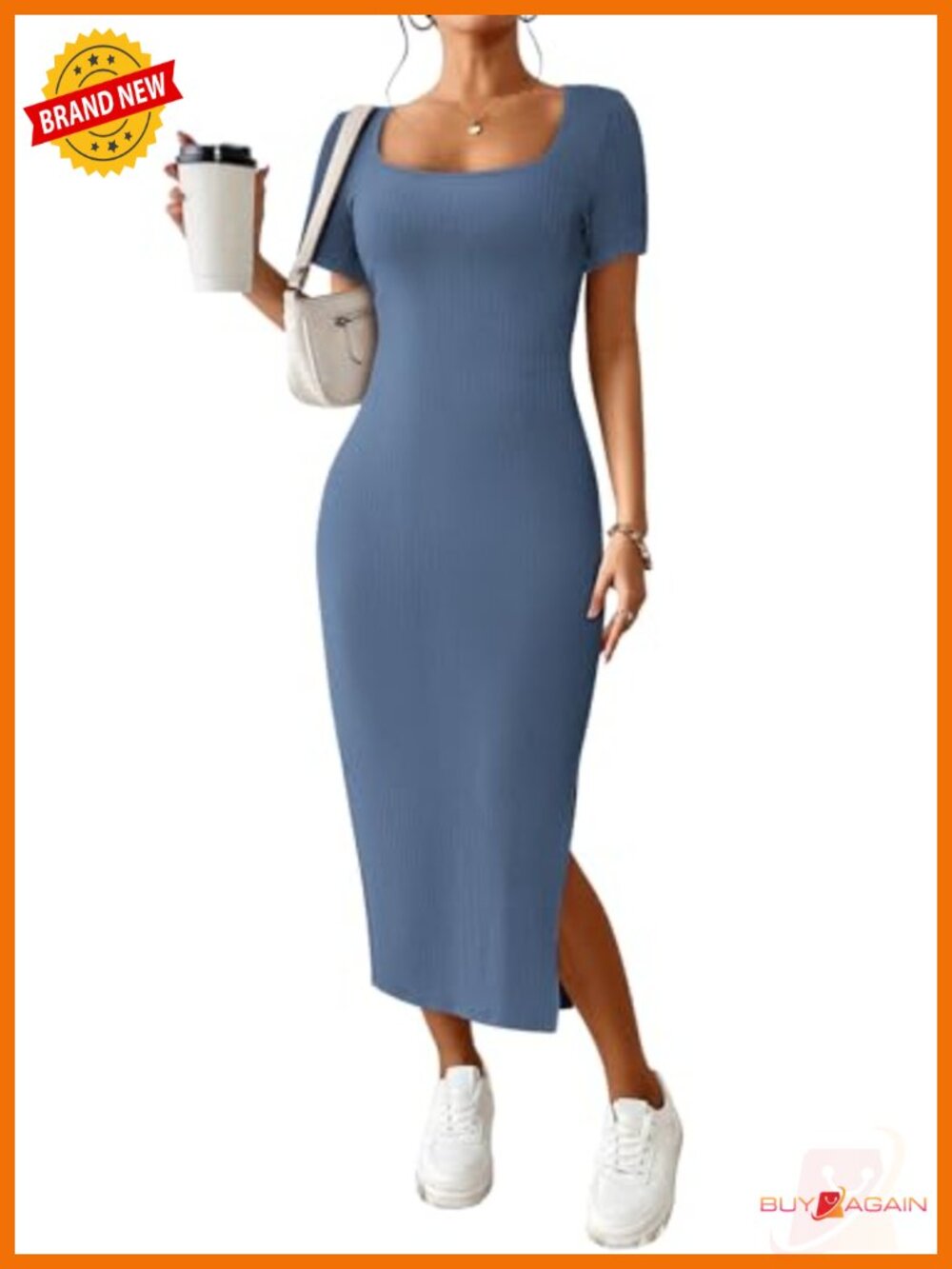 Womens Ribbed Knit Bodycon Maxi Dress Short Sleeve Casual Summer